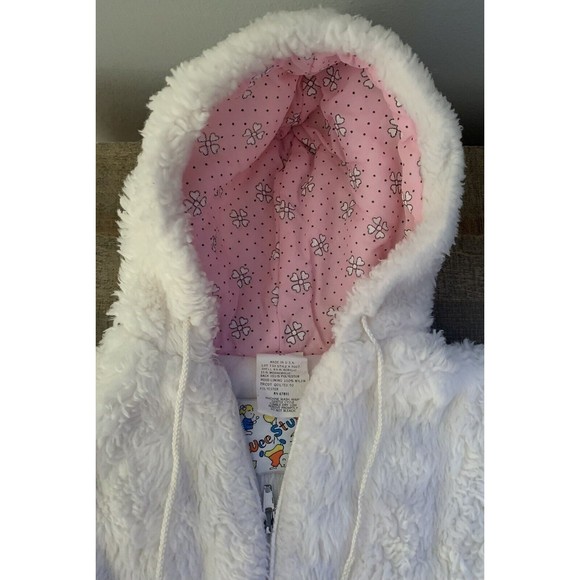 Weestuff Wee Stuff Toddler Girl Hooded White Zip Jacket SZ 2T Made USA VINTAGE - Picture 3 of 15